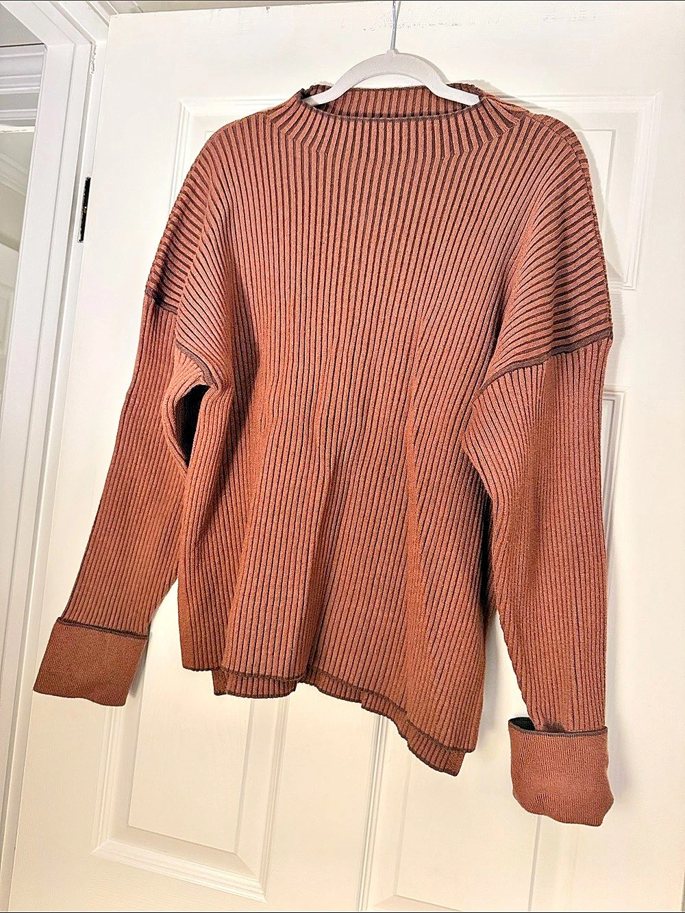 Varley Afterglow Mock Neck Sweater Brown